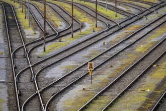 Track systems, shunting tracks, sidings, branches, the Mülheim-Styrum marshalling yard, on the