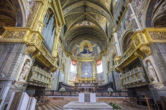 View of the main altar and organ in the Cathedral of Santa Maria Assunta, Cremona, Province of