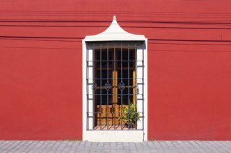 Scenic colorful colonial architecture of Cholula streets in historic center in Mexico Puebla