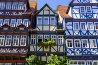 Half-timbered houses, Kirchstrasse, Allendorf district, Bad Sooden-Allendorf, Werratal,