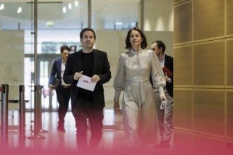 Kevin Kuehnert, SPD Secretary-General, and Katarina Barley, SPD lead candidate for the 2024