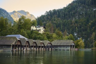 Lake Koenigssee in autumn, Alps, Bavaria, Germany, Europe