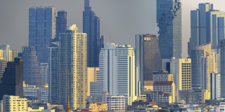 Panorama from Chinatown to the skyline of Bangkok, Thailand, Asia