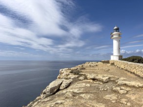 Far de Cap de Barbaria lighthouse on the southern tip of Formentera, Balearic Islands, Spain,