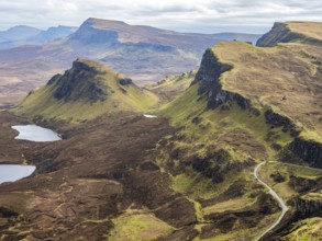 View of the Quiraing rock formations, Trotternish peninsula, Isle of Skye, Scotland, UK