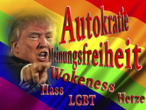 Symbolic image, governing with executive order, democracy versus autocracy, US democracy in danger,