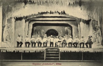 Historical postcard, picture postcard, ice palace in Zittau, Saxony, Germany, digitally enhanced