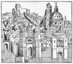 Metz, France, from Scheldel's World Chronicle, 1495, Europe