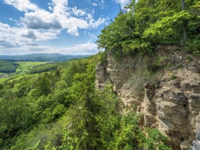 Spring in Eichsfeld, view from the rock formation Nase, Asbach-Sickenberg Eichsfeld, Werratal