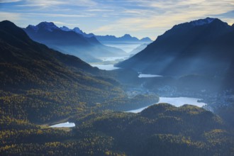 View from Muottas Muragl, Upper Engadine, Grisons, Switzerland, Europe