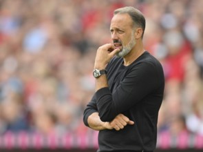 Coach Pellegrino Matarazzo VfB Stuttgart, gesture, gesture, thoughtful, Allianz Arena, Munich,