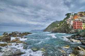 Riomaggiore village popular tourist destination in Cinque Terre National Park a UNESCO World