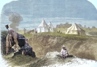 Egyptian border post on the border with Abyssinia, 1896, today Ethiopia, Historic, digitally