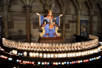 Statue of the Virgin Mary in the Cathédrale Notre Dame de Strasbourg, Strasbourg Cathedral, Unesco