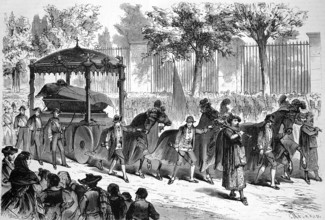 Funeral of Ramon Maria Narvaez Campos (4 August 1800 - 23 April 1868), Duke of Valencia since 1844,