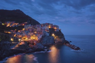Manarola village popular european italian tourist destination in Cinque Terre National Park UNESCO