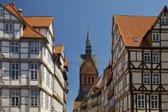 Market Church St. Georgii et Jacobi and half-timbered houses of Kramerstrasse, Old Town, State