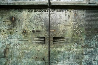Ornaments and figures on the magnificent portals of the Sagrada family, Barcelona, Catalonia,