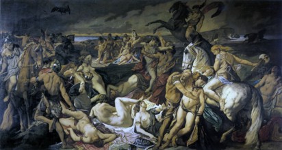 The Battle of the Amazons, a painting by the German painter Anselm Feuerbach, Saga of the Amazons