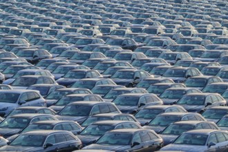 Large number of cars on assembly point, Brand Audi, Germany, Europe