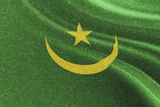 Mauritania glitter flag, national flag, glittering flag sparkle background