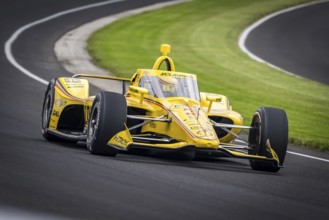 SCOTT MCLAUGHLIN (3) of Christchurch, New Zealand comes off turn 3 during a practice for the 108th