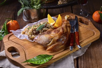 Fried crispy roasted duck legs