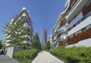 Apartment complex and high-rise Generali Tower or Torre Generali or Lo Storto by architect Zaha