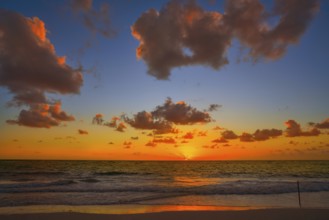 Mahahual Caribbean beach sunrise in Costa Maya of Mayan Mexico