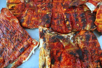 Grilled amberjack fish achiote tikinchick sauce Mayan recipe Mexico