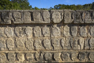 Chichen Itza Tzompantli the Wall of Skulls in Mexico Yucatan