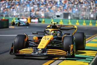 MELBOURNE, AUSTRALIA, MARCH 22: Lando Norris of Great Britain drives the McLaren MCL38 during first