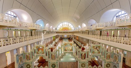 ROUBAIX, FRANCE, JUNE 14, 2024 : interiors Art Deco decors and sculptures of the olympic swimming