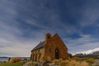 Church of the Good Shepherd at night in Lake Tekapo, South Island, New Zealand, Oceania