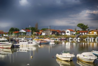 Small harbour of the small town of la Teste de Buch on the Atlantic coast in France