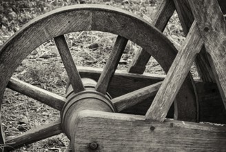 Old wooden wheelbarrow