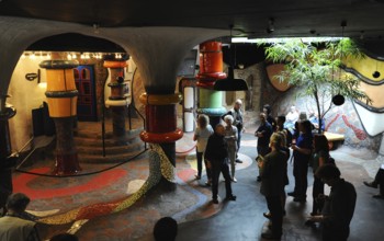 Hundertwasser elements in the Kuchlbauer brewery in Abendberg Bavaria