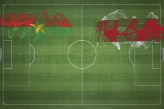 Burkina Faso vs Costa Rica Soccer Match, national colors, national flags, soccer field, football