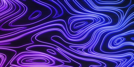 Neon Glow blue and purple lines on a dark background, Cyberpunk background