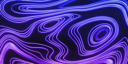 Neon Glow blue and purple lines on a dark background, Cyberpunk background