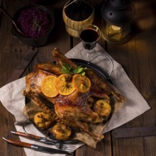 Crispy roast goose