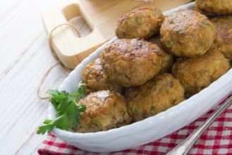 Rissole with mould cheese and parsley