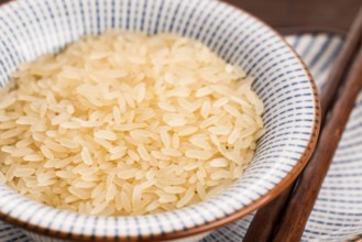 Bowl of parboiled risotto rice