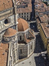 Facade of the renaissance cathedral Santa Maria del Fiore in Florence, Italy, Europe