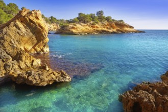 Ametlla L'ametlla de mar beach illot in Costa dorada of Tarragona in Catalonia