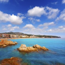 Costa Brava beach Lloret de Mar in Catalonia at Spain