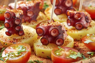 Galician Octopus a la Gallega tapas pinchos recipe from Spain with potatoes