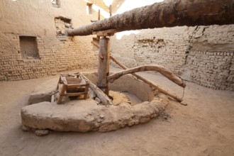 Ancient mill in the abandoned village el-Qasr, oasis Dakhla, Egypt, Africa