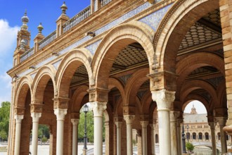 Seville Sevilla Plaza de Espana arcade Andalusia Spain square