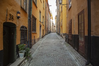 Alleyway in the Historic town Gamla Stan, Stockholm, Sweden, Scandinavia, Europe